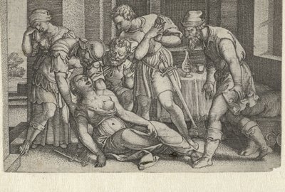 Collatinus und Brutus bei der sterbenden Lucretia von Georg Pencz