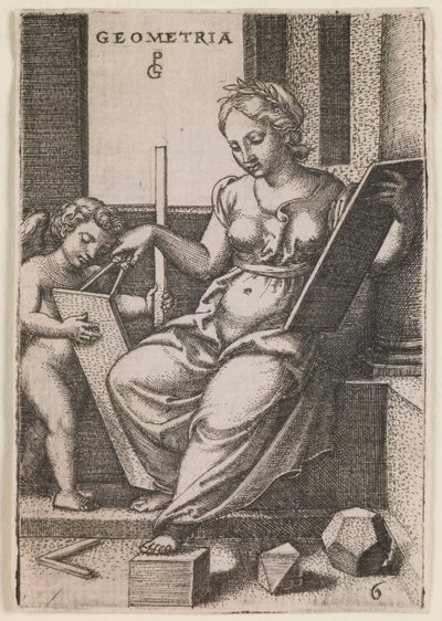Geometrie, aus der Serie „Die Freien Künste“ von Georg Pencz