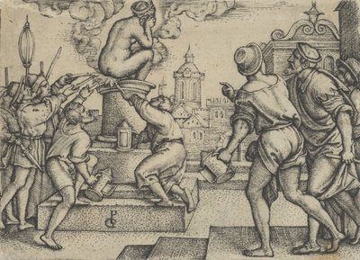 Die bestrafte Kurtisane, aus der Geschichte des Magiers Virgil von Georg Pencz