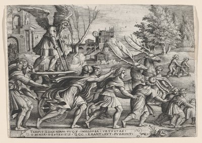Der Triumph der Zeit über den Ruhm, aus Die Triumphe von Petrarca von Georg Pencz