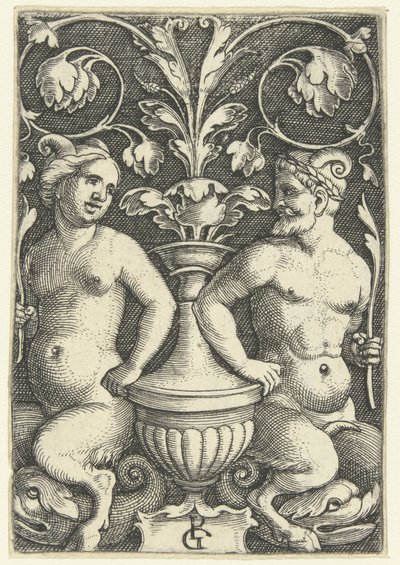 Weiblicher und männlicher Satyr von Georg Pencz