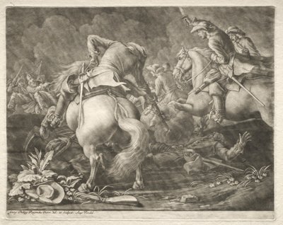 Scharmützel zwischen preußischen und ungarischen Husaren von Georg Philipp I Rugendas