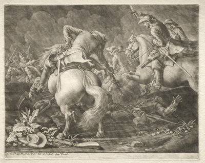 Scharmützel zwischen preußischen und ungarischen Husaren von Georg Philipp I Rugendas
