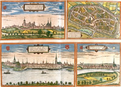 Kleve, Duisburg, Emmerich, Genappe, Deutschland, Belgien von Georg and Hogenberg Franz (1535 90) Braun