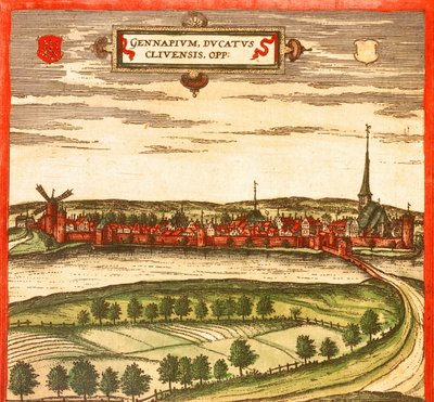 Gennep, Niederlande von Georg and Hogenberg Franz (1535 90) Braun