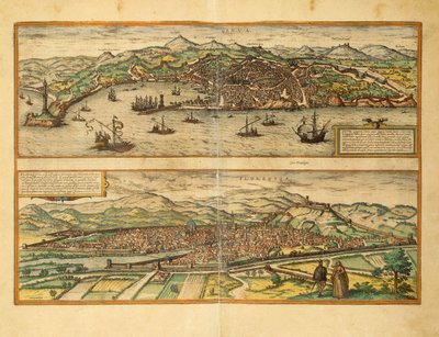 Karte von Genua und Florenz aus Civitates Orbis Terrarum von Georg Braun von Georg Braun and Hogenberg Franz
