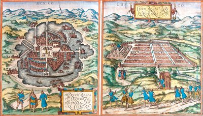 Mexiko-Stadt, Cusco, Mexiko von Georg and Hogenberg Franz (1535 90) Braun
