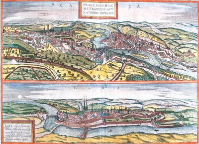 Prag, Cheb, Tschechische Republik von Georg and Hogenberg Franz (1535 90) Braun