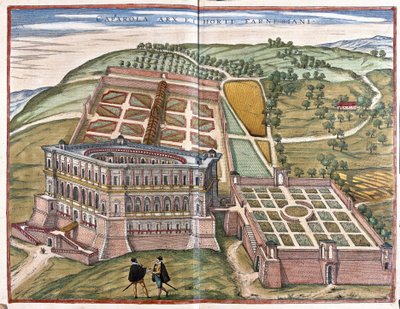 Palast von Caprarola und die Farnese-Gärten, Latium, Italien (Gravur) von Georg Braun and Hogenberg Franz