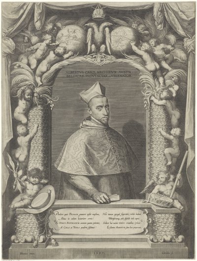 Porträt von Albrecht, Erzherzog von Österreich, im Kardinalsgewand von Georg van de Velden