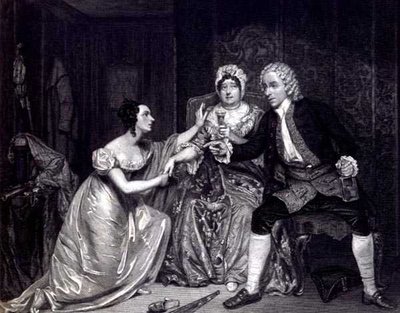 Mr Blanchard, Mrs Davenport und Miss M. Tree als Peachum, Mrs Peachum und Polly in 