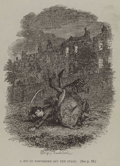Ein Stück Pantomime hinter der Bühne von George (after) Cruikshank