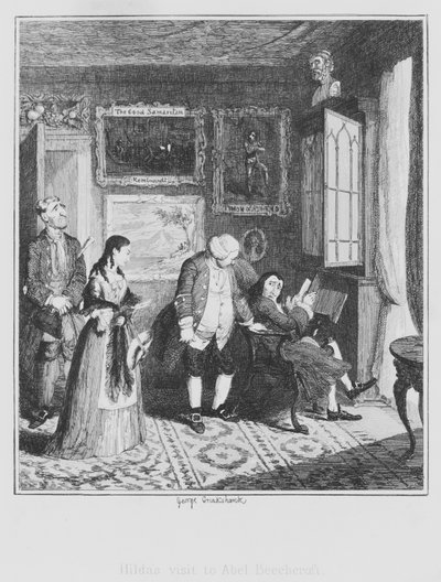 Hildas Besuch bei Abel Beechcroft von George (after) Cruikshank