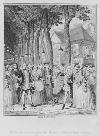 Mr. Cripps trifft seinen Meister in den Mary-le-bone Gardens von George (after) Cruikshank
