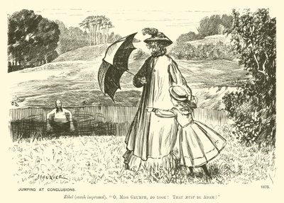 Vorschnelle Schlüsse (Stich) von George (after) Du Maurier