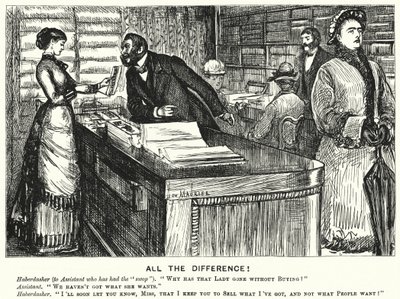 Punch-Karikatur: Der Unterschied! (Gravur) von George (after) Du Maurier