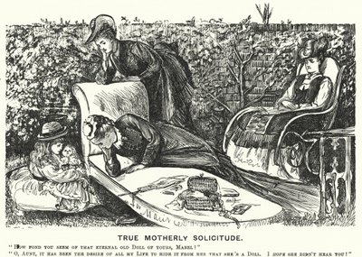 Punch-Karikatur: Wahre mütterliche Sorge (Stich) von George (after) Du Maurier