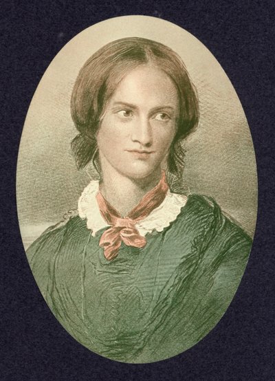 Charlotte Bronte, englische Schriftstellerin (farbiger Stich) von George (after) Richmond