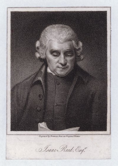 Isaac Reed, englischer Literaturredakteur und Buchsammler von George (after) Romney