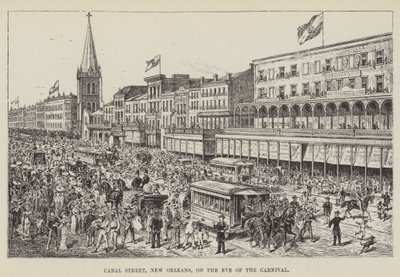 Canal Street, New Orleans, am Vorabend des Karnevals von George Augustus Sala