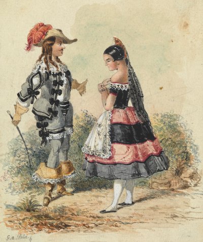 Kavalier und Magd in spanischer Tracht von George Augustus Sala