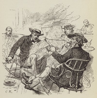 Zeitungen lesen, Schaukelstühle von George Augustus Sala