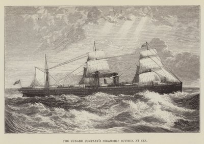 Das Dampfschiff Scythia der Cunard Company auf See von George Augustus Sala
