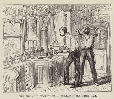 Die Morgentoilette in einem Pullman-Schlafwagen von George Augustus Sala