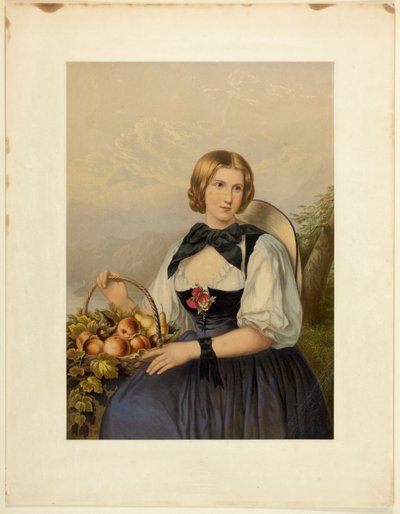 Das Fruchtmädchen der Alpen von George Baxter