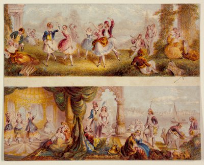 Der griechische Tanz und Harem-Set von George Baxter