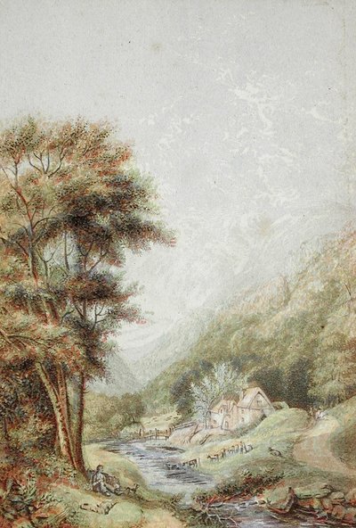Wassermühle an der Wye von George Baxter