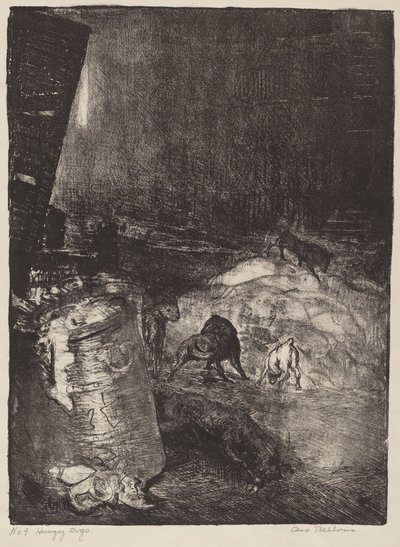 Hungrige Hunde, zweiter Stein von George Bellows
