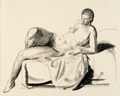 Aktstudie, Klassisch auf einer Couch von George Bellows