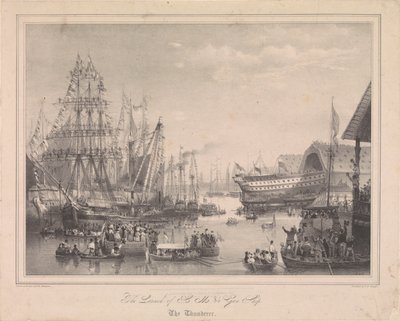 Der Stapellauf des 84-Kanonen-Schiffs HMS 