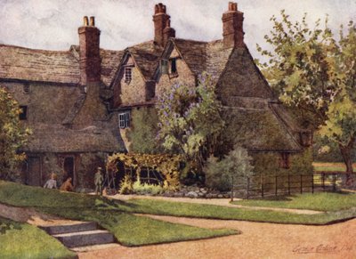 Oxford: Die Cottages, Trinity College (Farblithografie) von George Carline