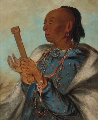Ah-tón-we-tuck, Truthahn, der sein Gebet wiederholt, 1830 von George Catlin