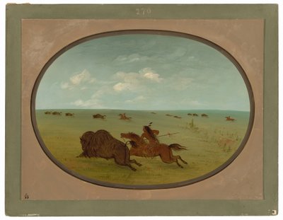 Büffeljagd, Sioux-Indianer, Oberer Missouri von George Catlin