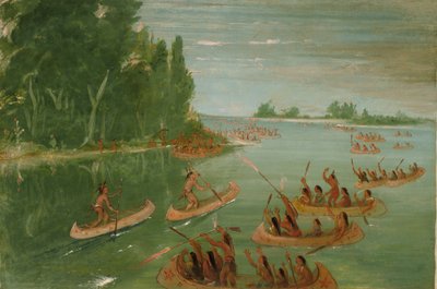 Kanu-Rennen in der Nähe von Sault Ste. Marie, 1836-1837 von George Catlin