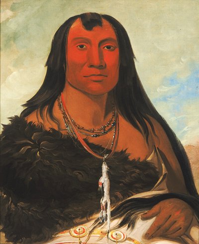 Cháh-ee-chópes, Vier Wölfe, ein Trauernder Häuptling von George Catlin