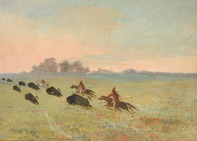 Comanche-Indianer jagen Büffel von George Catlin