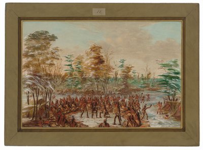 De Tonty bittet um Frieden im Irokesen-Dorf. 2. Januar 1680 von George Catlin