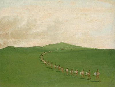 Fußkriegspartei auf dem Marsch, Oberer Missouri von George Catlin