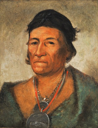 Ko-mán-i-kin, Große Welle, ein alter und angesehener Häuptling von George Catlin