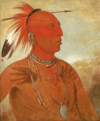 La-wáh-he-coots-la-sháw-no, Tapferer Häuptling, ein Skidi (Wolf) Pawnee von George Catlin