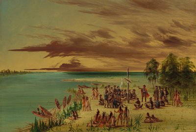 La Salle beansprucht Louisiana für Frankreich, 9. April 1682 von George Catlin