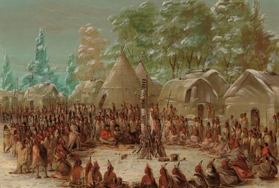 La Salles Party im Illinois-Dorf gefeiert von George Catlin