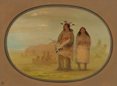 Riccarree-Häuptling und seine Frau, 1861-1869 von George Catlin