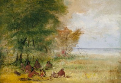 Sioux-Indianerrat, Häuptlinge in tiefer Beratung von George Catlin