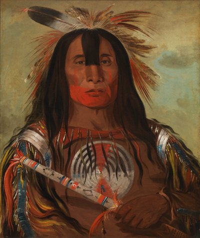 Stu-mick-o-súcks, Büffelstier-Rückenfett, Häuptling, Blutstamm, 1832 von George Catlin