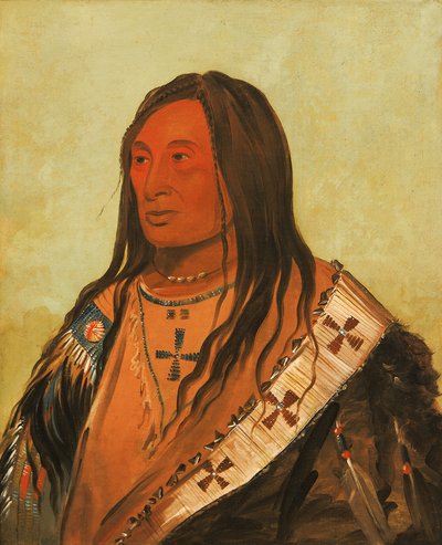 Täh-zee-keh-dá-cha, Torn Belly, ein angesehener Krieger von George Catlin